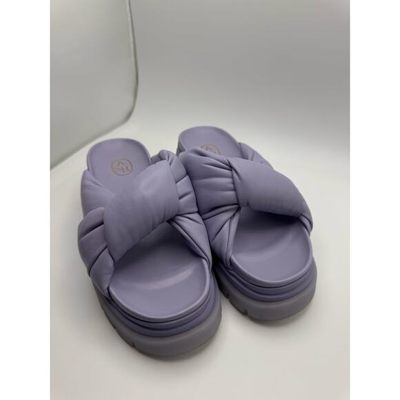 ASH Blue periwinkle Shilo Leather Slide Sandals size 37/ US 7 - Picture 4 of 13